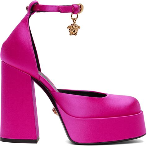 Versace pink platform heels